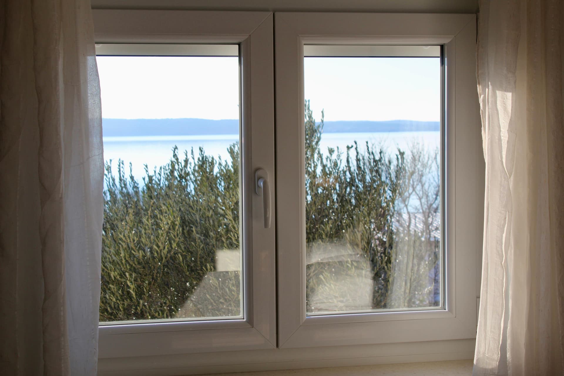 Sea view from window